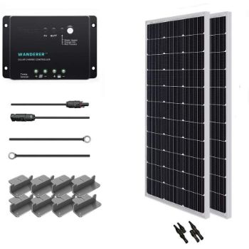 2. Renogy 200 Watt 12 Volt Monocrystalline Solar Starter Kit 