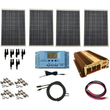 8. WindyNation Complete 400 Watt Solar Panel Kit 