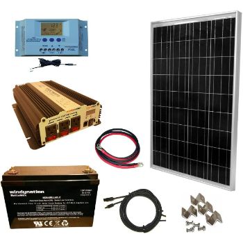 10. WindyNation 100 Watt Solar Panel Kit 