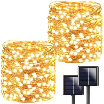 9. YIQU 2-Pack Each 72ft 200LED Solar String Lights Outdoor
