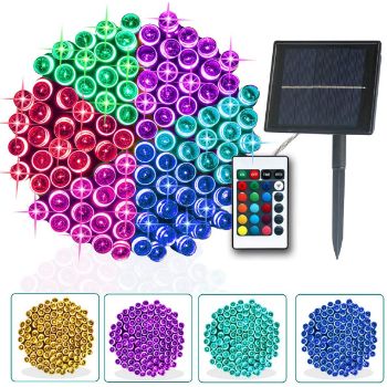 3. Elnsivo Solar Colorful Outdoor String Lights 16 Color 